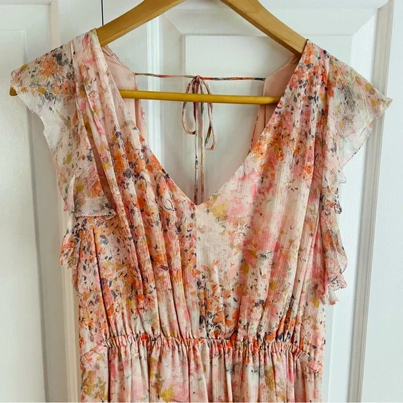 Anthropologie HD in Paris Sidra Asymmetrical Floral Dress, Size 8 - Picture 6 of 7